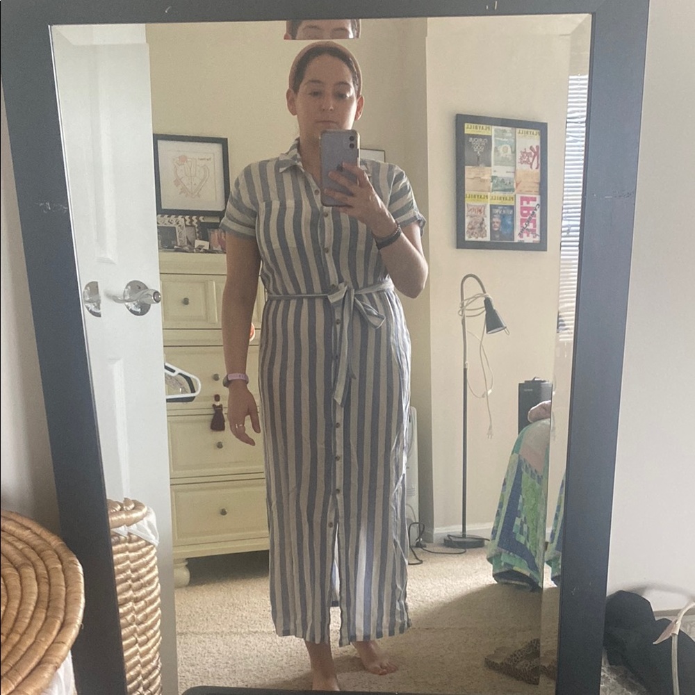 Marine Layer Blue and White Striped Maxi Dress
